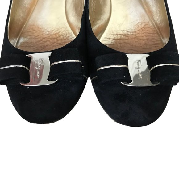 Salvatore Ferragamo Black Suede Shoes Size 8 - Picture 3 of 8
